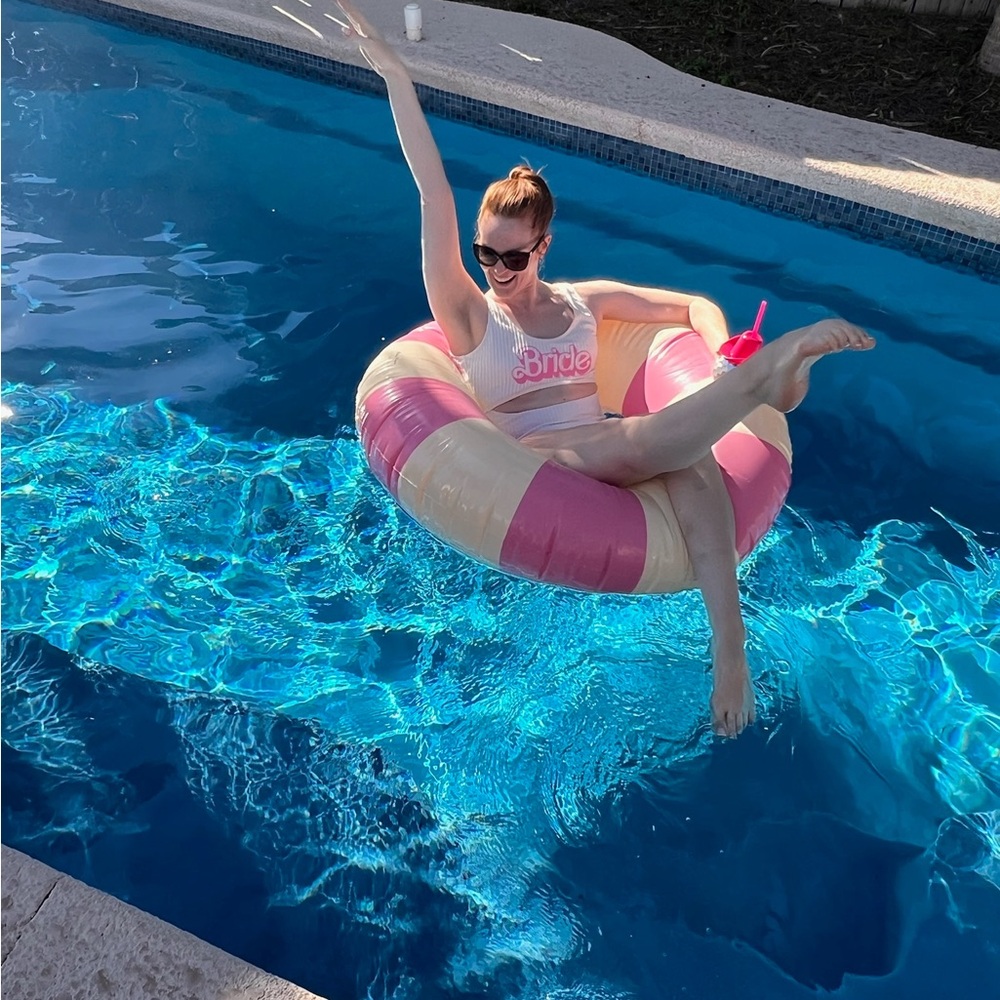 Pink and White Bride Barbie Bathing Suite